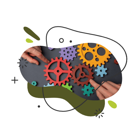 Decorative image of cogs